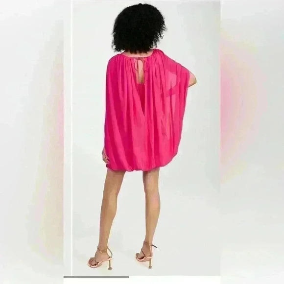 NEW JONATHAN SIMKHAI Sorina Bubble mini dress in amaranth S - Picture 4 of 12